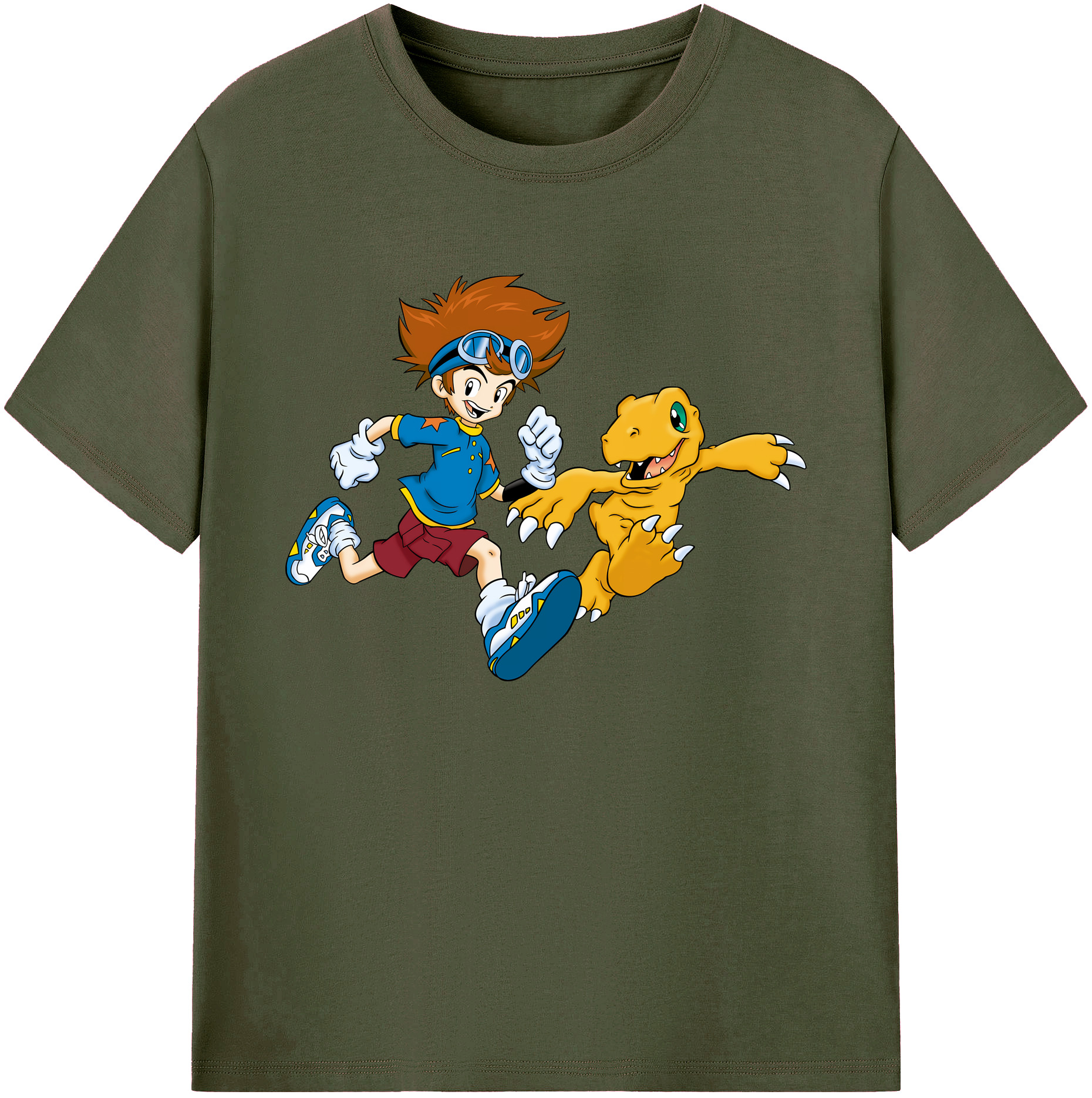 （画像用） Digimon デジタルモンスター/デジモン 綿100％ メンズ半袖Tシャツ｜肌触りやわらか＆通気性
